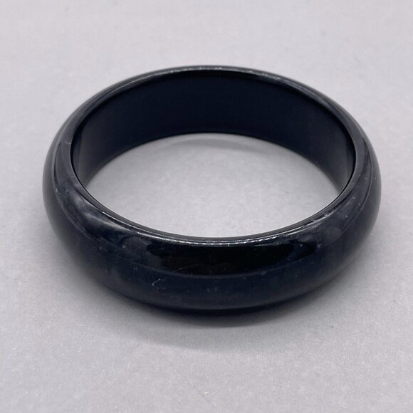 Natural Stone Cuff Bangle Bracelet Black - Picture 2 of 7